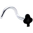 Sterling Silver Black Clover Nose Ring