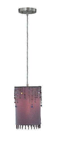 Lite Source LS-19265PURP Shaggie Ceiling Lamp - Purple Beaded Shade