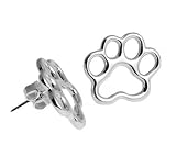 Paw Print Earrings Sterling Silver Paws for Dog Lovers and Cat Lovers by Ashley & Co. Paw Print Jewelry