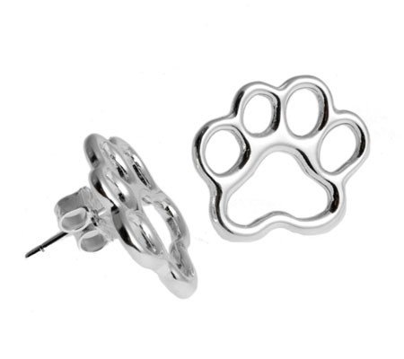 Paw Print Earrings Sterling Silver Paws for Dog Lovers and Cat Lovers by Ashley & Co. Paw Print Jewelry