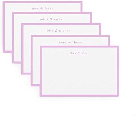 Business Card or Memo Pad Holder filled with 50 Blank Note Cards This & That Theme