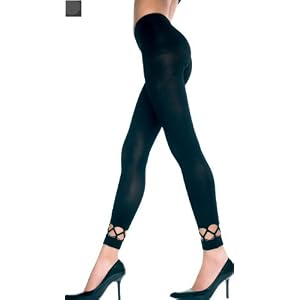 Spandex Leggings With Diamond Net Trim