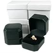 4 Black Leather Ring Jewelry Gift Boxes Displays