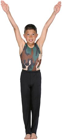 Boys and Men Gymnastics Stirrup Pants - Black