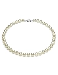 PremiumPearl 8.5-9mm Cream Japanese Cultured Akoya Pearl Necklace AAA Quality
