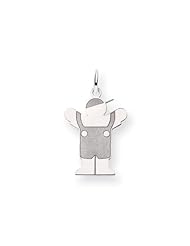 14k White Gold Kid Charm