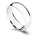 14k White Gold Comfort Fit Men's Band, 6mm.