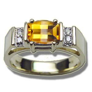 Buy .06 CT 7X5 BARREL CUT CITRINE LADIES RING by Rubin Arthur and Co.