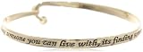 Sterling Silver "Love Is Not Finding Someone You Can Live With, Its Finding Someone You Cant Live Without" Catch Bangle Bracelet, 7"