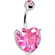October 14mm Heart Solitaire Birthstone Belly Ring