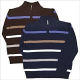 Boys Quarter Zip Stripe Sweater
