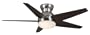 Casablanca C30G45H Isotope Brushed Nickel Flush Mount 52" Ceiling Fan with Light & Remote Ctrl