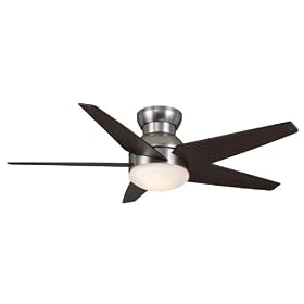 Casablanca C30G45H Isotope Brushed Nickel Flush Mount 52" Ceiling Fan with Light & Remote Ctrl