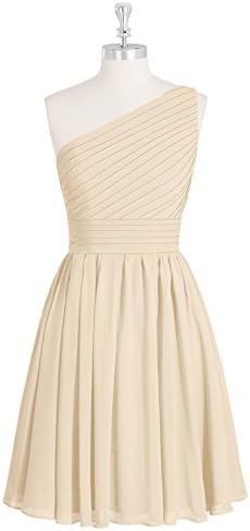 Emyrin Fireworks Waist Hidden Back-zipper Champagne Bridesmaid Dresses
