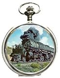 Pocket Watch - Locomotive Train Silver -Toned Pocket Watch with 14