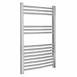 Chrome Curved Heated Bathroom Towel Radiator Rail 800mmx600mm