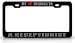 MY HEART BELONGS TO A RECEPTIONIST Occupation Metal Auto License Plate Frame Tag Holder, Black/Silver