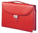 Lucrin - Red leather Briefcase 1 compartment