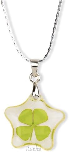 Pearl Clover's Genuine Four-leaf Clover Necklace - Clear Star