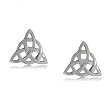 Endless Circle Celtic Stud Earrings in 14 Karat White Gold