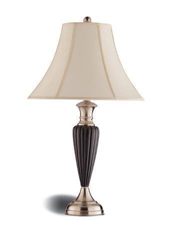 2 Cappuccino Metal Finish Table Lamps w/White 