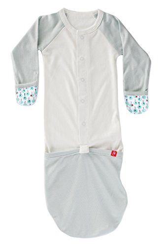 Goumikids Goumijamms Organic Smart Baby Gown, With No Scratch Mitts and Foot Pockets With Easy Diaper Change