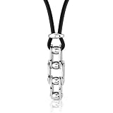 Mechanics of Style: Stainless Steel Beaded Bicycle-link Pendant Necklace with Rubber Cord for Men