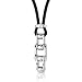 Mechanics of Style: Stainless Steel Beaded Bicycle-link Pendant Necklace with Rubber Cord for Men