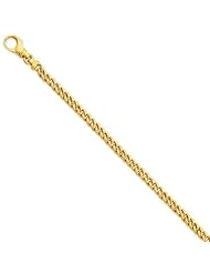 14k Yellow Gold 7in 4.5mm Hand-Polished Fancy Link Chain Bracelet