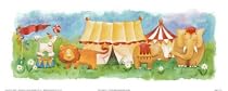 Circus Friends II Art Poster Print by Wendy Darker, 20x8