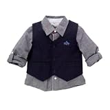 Junior J by Jasper Conran- Navy waistcoat and shirt set- age 5-6