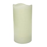 31jj2n0IswL. SL160  Inglow CGT55600CR06 6 Inch Tall Flameless Rustic Pillar Vanilla Cream Scented Candle with 5 Hour Timer, Cream