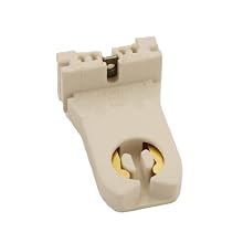 Leviton 13357-N Medium Base, Bi-Pin, Standard Fluorescent Lampholder, Tall Profile, Slide-On, Turn-Type, Quick-Connect 18AWG Solid Or Str. Tinned, White