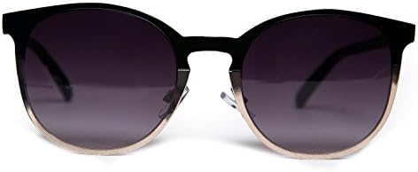 Saint Noir - Ultra Premium Womens Brushed Metal Frame Sunglasses 100% UV Protection