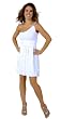 Fancy Grecian Inspired Petite One-Shoulder Bubble Dress with Vintage-Like Rhinestone Accent from Hot Fash Dresses - APOLLONIA White