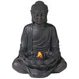 Garden Water Features & Outdoor Fountains item: Meditating Aged Bronze Buddha LED Indoor/Outdoor Fountain