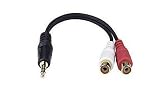 Kinamax CB-RCA35 3.5mm Male Audio Stereo Plug to Dual RCA Female Jack Y cable - 6 inch