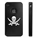 Apple iPhone 4 4G Black Aluminum & Silicone Case Jolly Roger Pirate