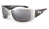 Sundog Prowl-Paula Creamer Signature Style Sunglasses with Midnight Black and Pink Silver Frame and Gradient Smoke Flash Mirror Lens