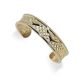 Solid 10 KT Yellow Gold Toering Design Toe Ring 10k