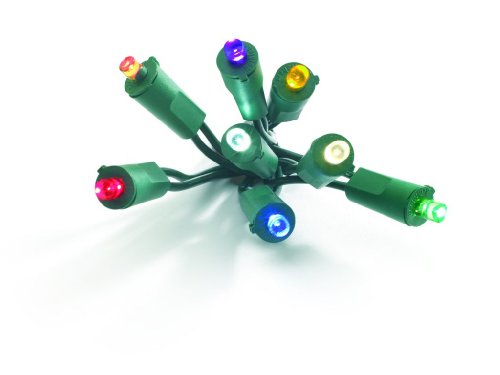 GKI Bethlehem Lighting 50 5mm Multicolor LED Wide Angle Christmas Lights Green Wire
