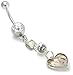 14g-12g-10g Abstract Filled Heart Dangle Belly title=