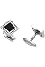 18k White Gold & Diamond Cufflinks with Square Onyx Gemstones