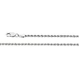 14K Platinum 1.75mm Rope Chain - 16, 18 and 20