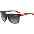 Arnette Fire Drill Men's Polarized Sportswear Sunglasses w/ Free B&F Heart Sticker Bundle - 41/T3 Gloss Black with Red Temples/Gradient Grey