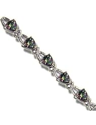 .08 ct 16-5X5 Trillion Mystic Topaz White Bracelet