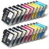 20 (4 FULL SETS + 4 EXTRA BLACK) COMPATIBLE INK CARTRIDGES LC985 BY FOR BROTHER PRINTERS DCP-J125 DCP-J315W CDP-J515W MFC-J265W MFC-J410 MFC-J415W MFC-J220 LC985BK LC985C LC985M LC985Y LC 985 BLACK CYAN MAGENTA YELLOW Supplied by Delcomcomputers & Wantmoreink