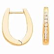 14k Yellow Gold & Diamond Hinged Hoop Earrings (0.25ctw)