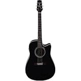 Jasmine by Takamine ES31C Dreadnought Cutaway Acoustic-Electric Guitar (Black)