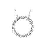 Diamond Circle Pendant in White Gold